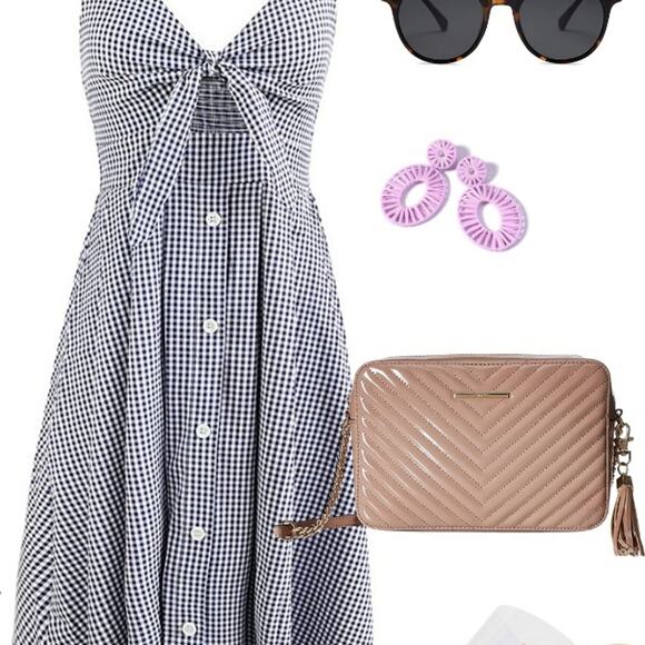 Summer Tie  Front Spaghetti Straps Dress Small - Picture 5 of 8